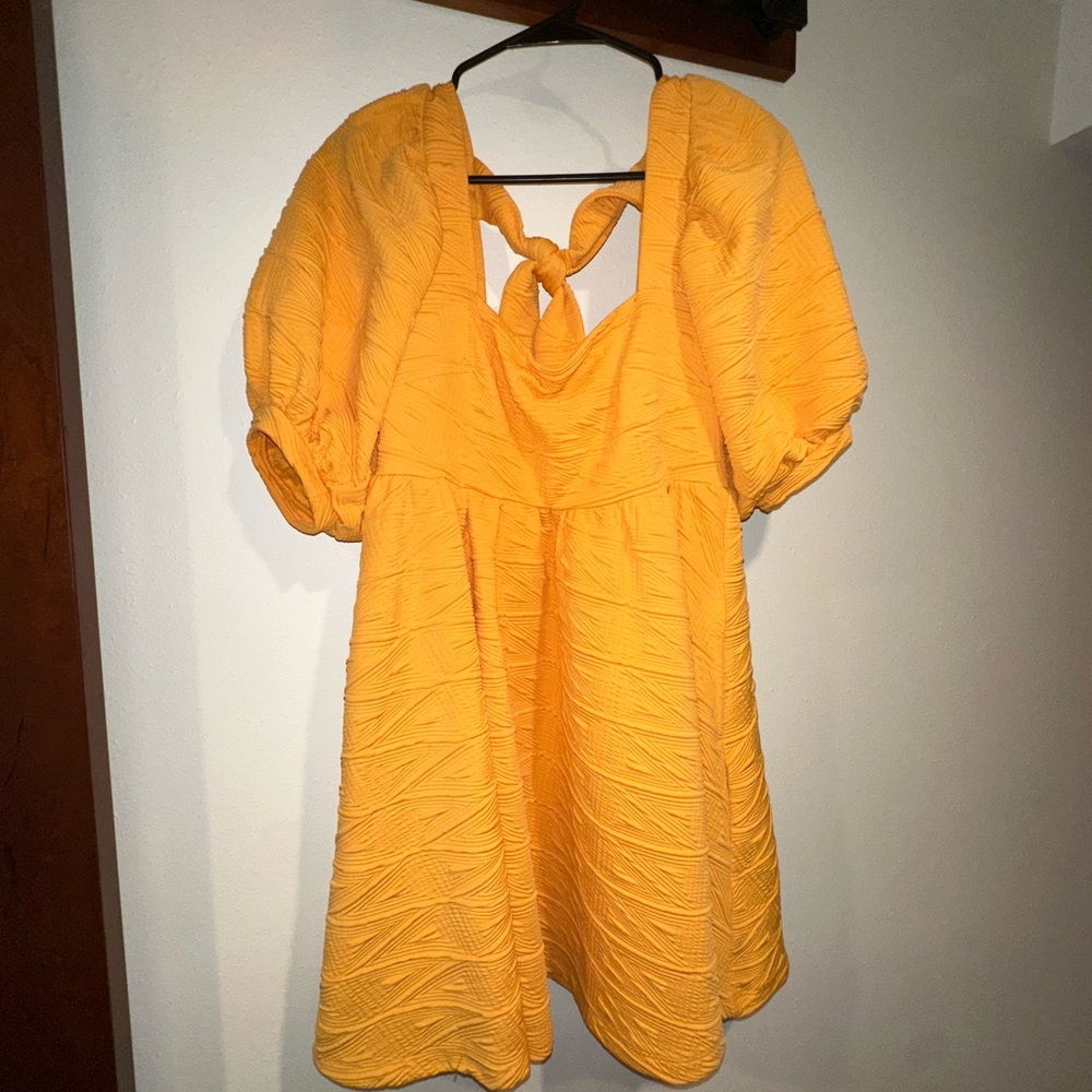 Free People Mini Dress in Bright Yellow